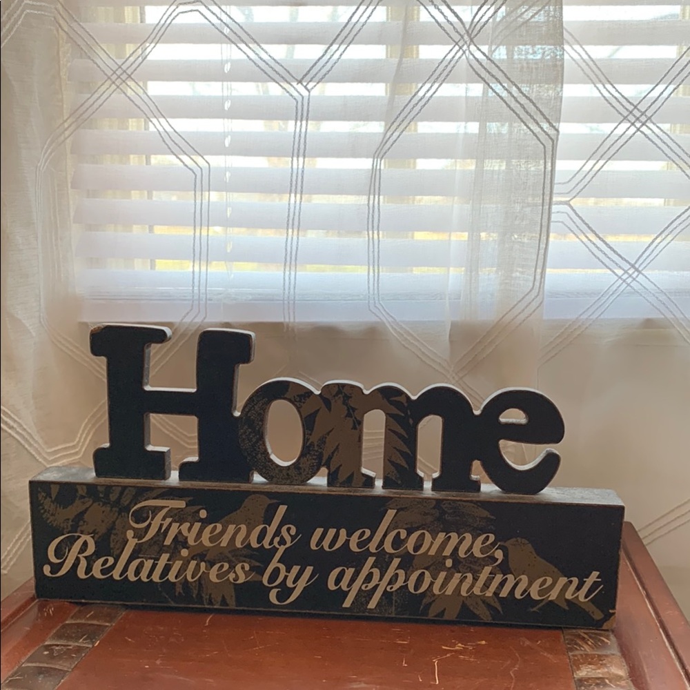 Black 'Home' Decorative Sign